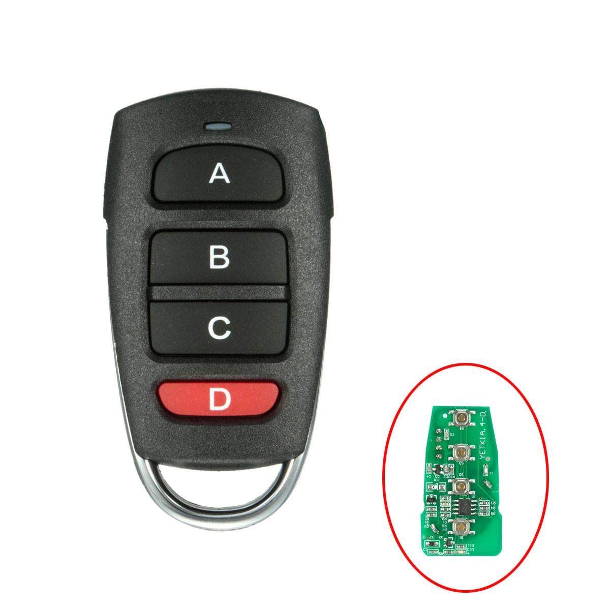 Universal 4 Buttons Cloning 433mhz Electric Garage Door Remote Control Key Fob
