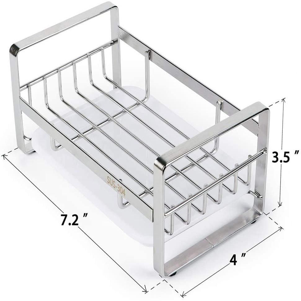 Sink rag rack kitchen utensils rack wash cloth hanger faucet storage rack stainless steel silver