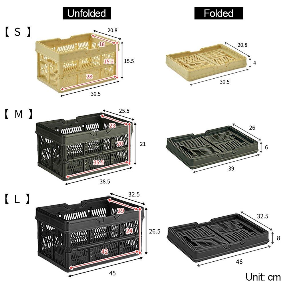 Collapsible Storage Crates With Handles Stackable Storage