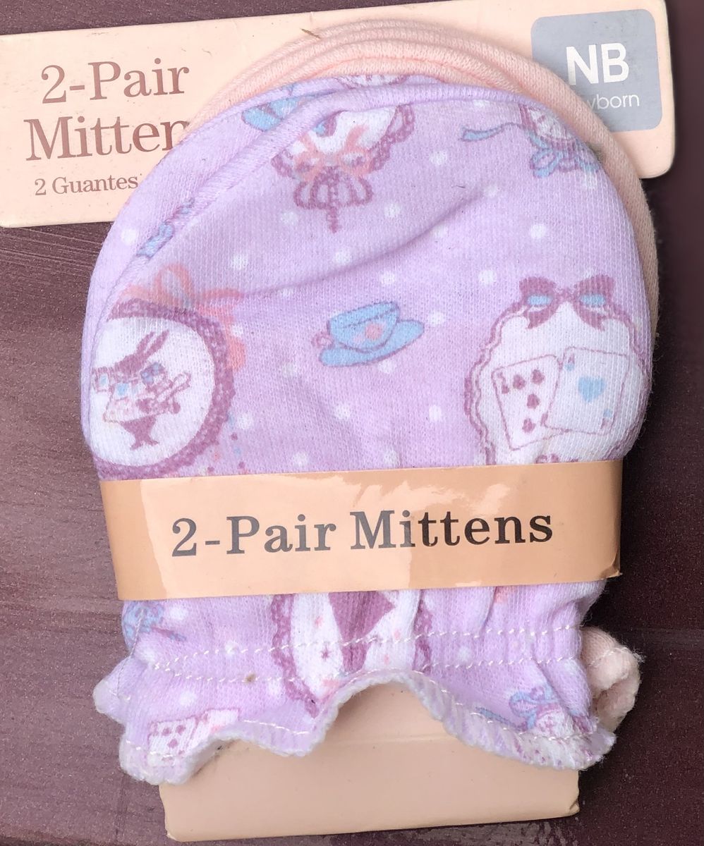 2 Pairs Baby Girl Scratch Mitts