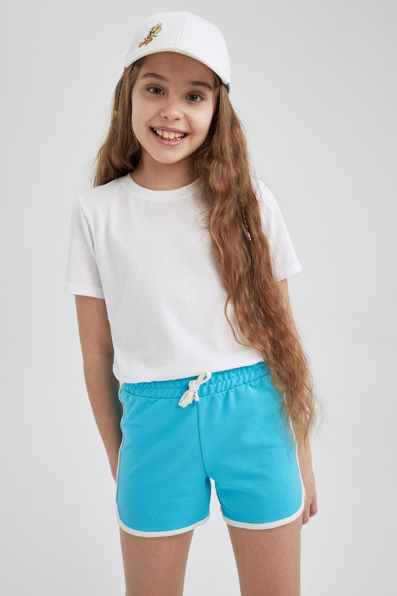 Girl Casual Knitted Short - Turquoise