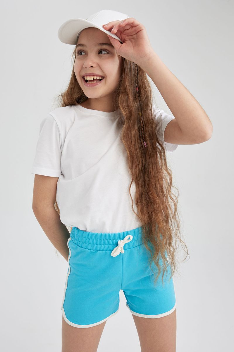 Girl Casual Knitted Short - Turquoise