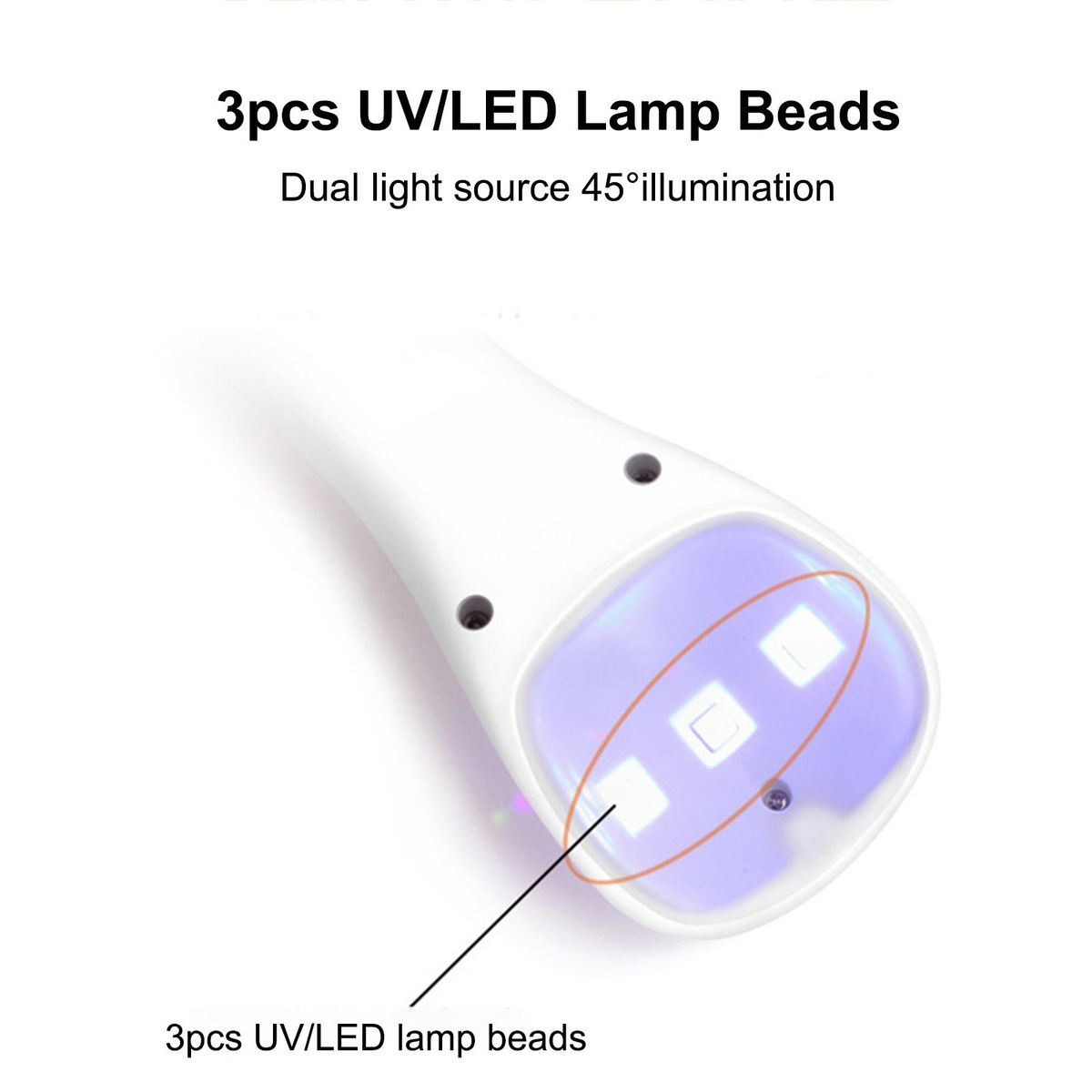 Handheld Nail Lamp Mini UV LED Nail Dryer 2 Timer Setting Quick-drying Rechargeable Manicure Lamp Nail Art Tool