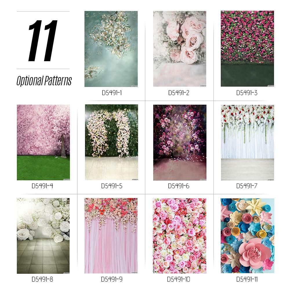 Andoer 1.5 * 2.1m/5 * 7ft Flower Photography Background Red Rose Wedding Backdrop Photo Studio Pros