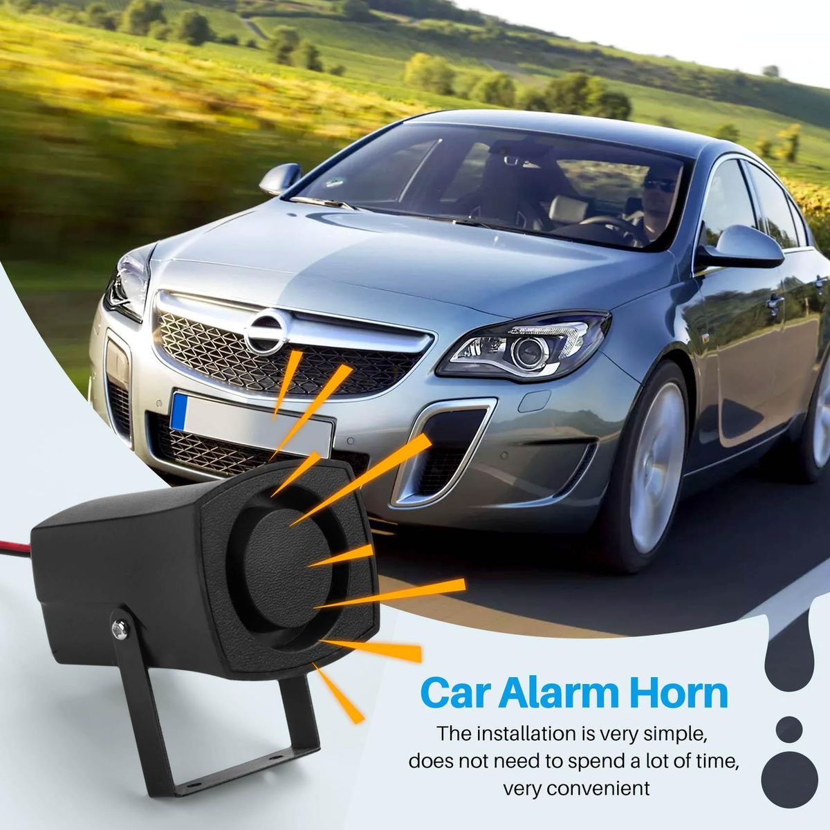 12-24V 6Tones Car Police Fire Alarm Horn Ring Alarm System Siren Speaker Warning Loud Sound Alarm Speaker