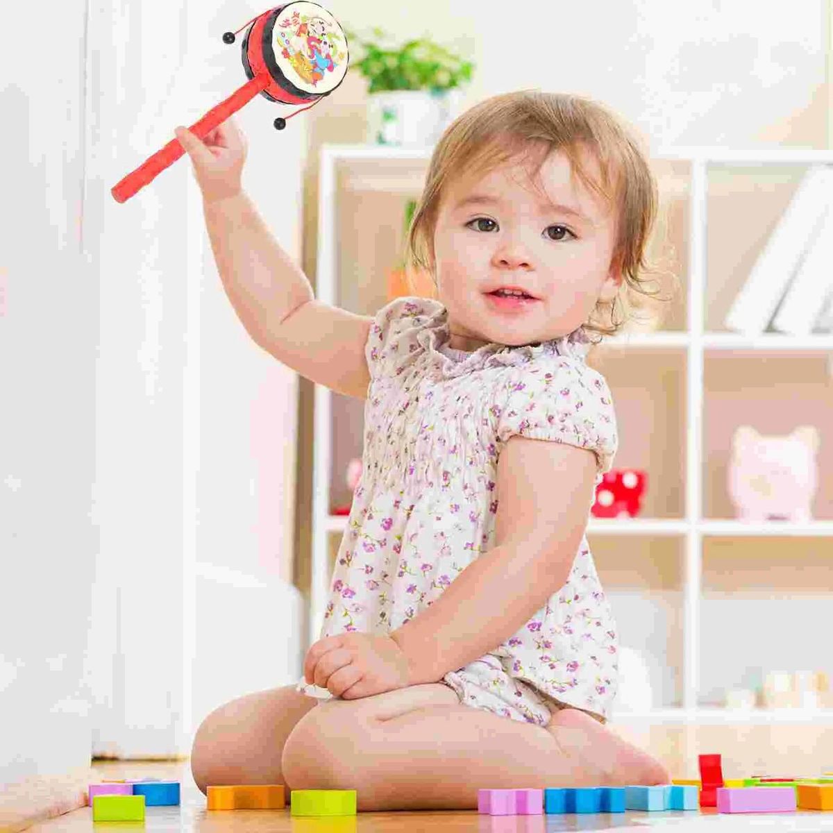 5 Pcs Rocking Drum Child Musical Instruments Children Plastic Portable Baby