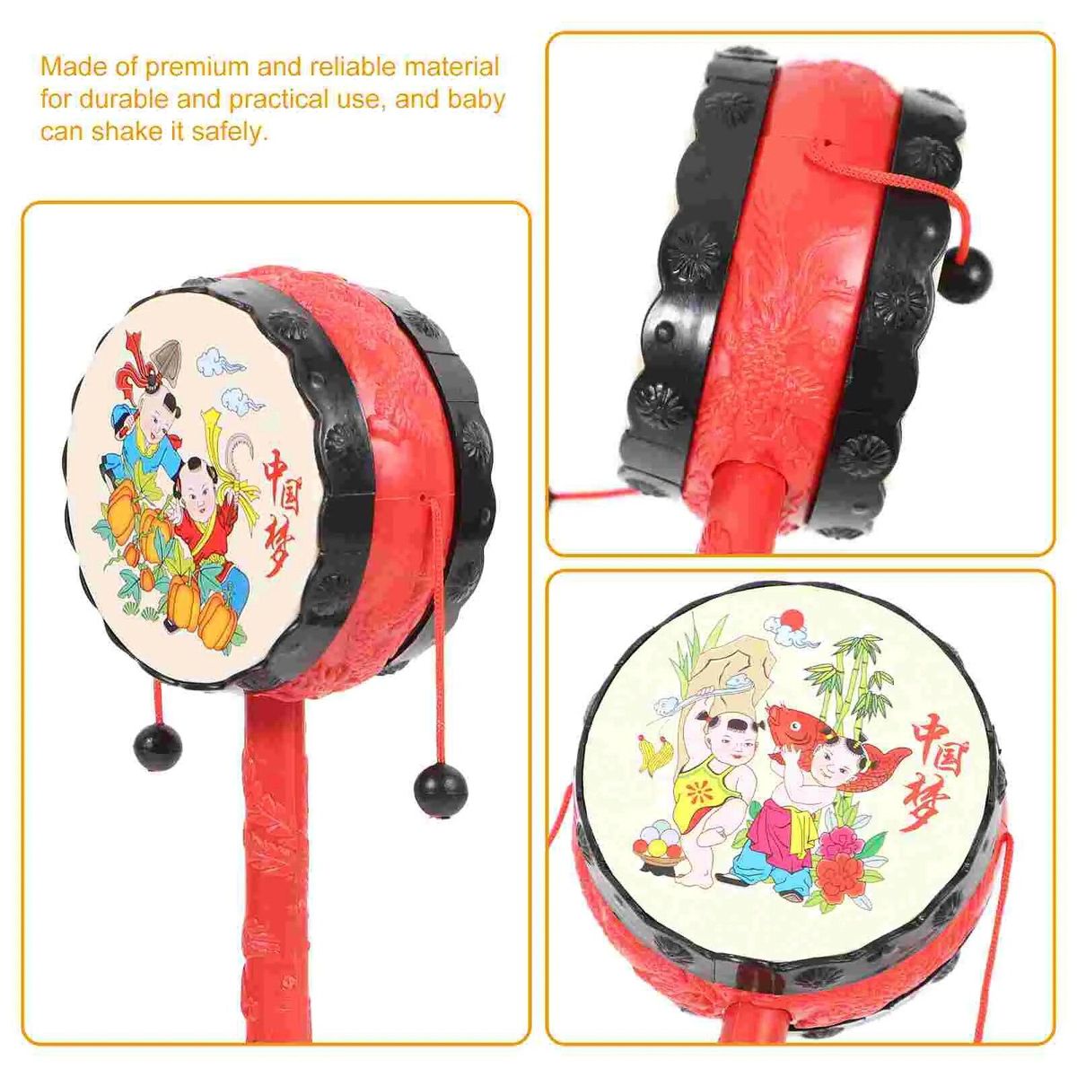 5 Pcs Rocking Drum Child Musical Instruments Children Plastic Portable Baby