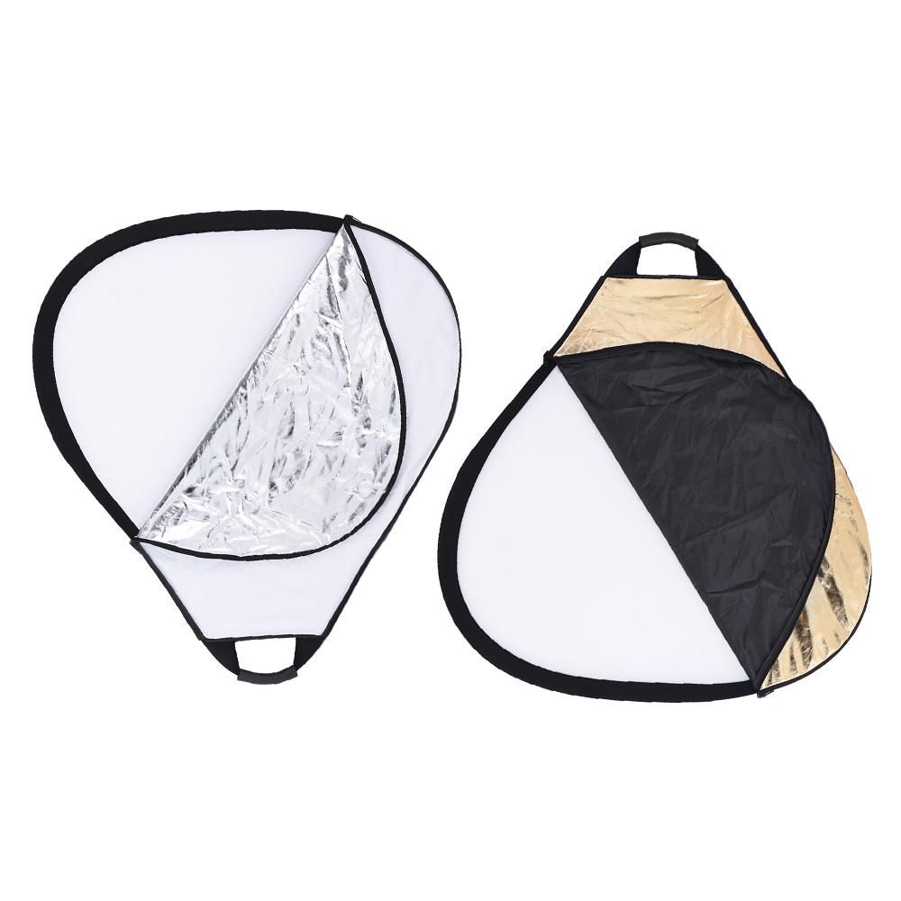 Andoer 30"/76cm Portable Handheld Triangle Collapsible 5in1 Multi Reflector with Gold/Sliver/White/Black/Translucent Colors for Photo Studio Photography