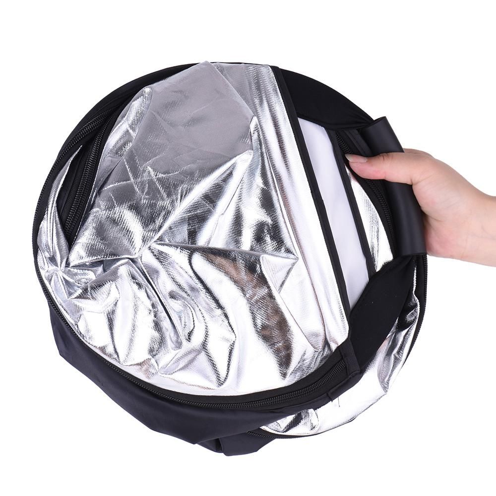 Andoer 30"/76cm Portable Handheld Triangle Collapsible 5in1 Multi Reflector with Gold/Sliver/White/Black/Translucent Colors for Photo Studio Photography