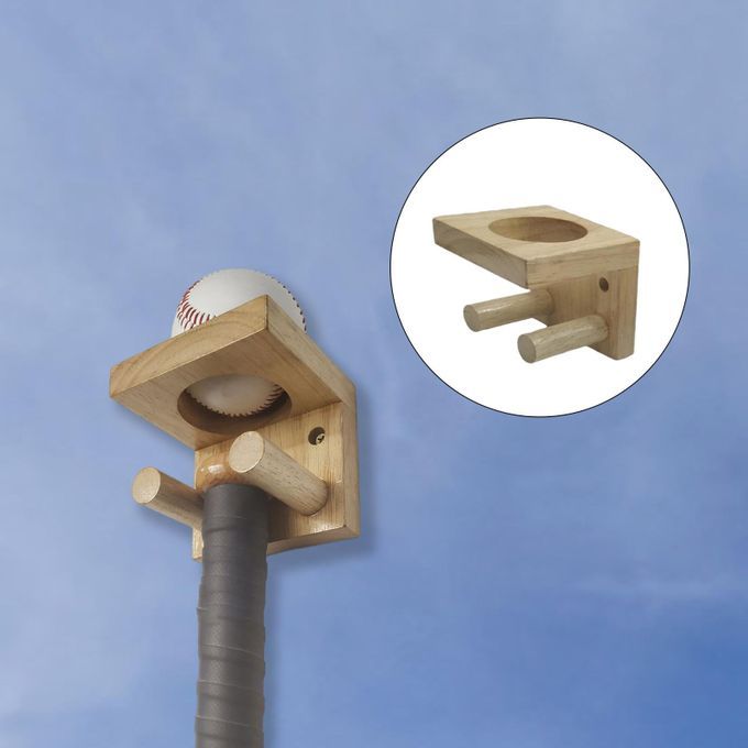 Baseball Bat Holder Wall-mounted Baseball Display Stand Rack Gym Wood
