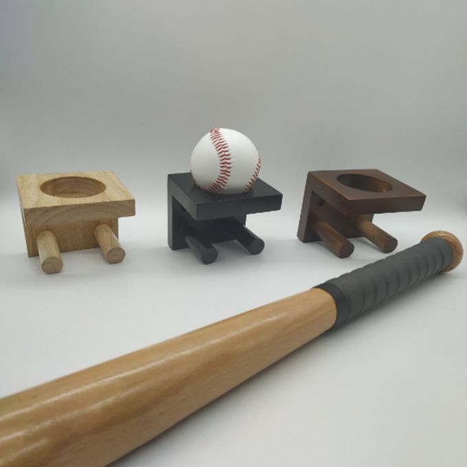 Baseball Bat Holder Wall-mounted Baseball Display Stand Rack Gym Wood