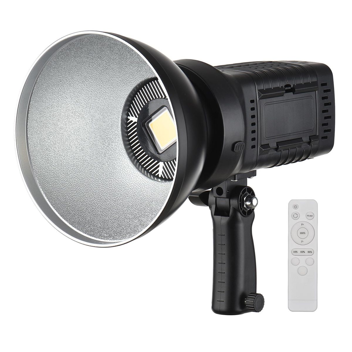 150W COB Studio Light LED Video Light Photography Light 5500K Color Temperature CRI 96 Dimmable Brightness 0%-100% with Color Filters Remote Control NP-F Series Battery AC Adapter Power Supply for Live Stream Studio Photograp