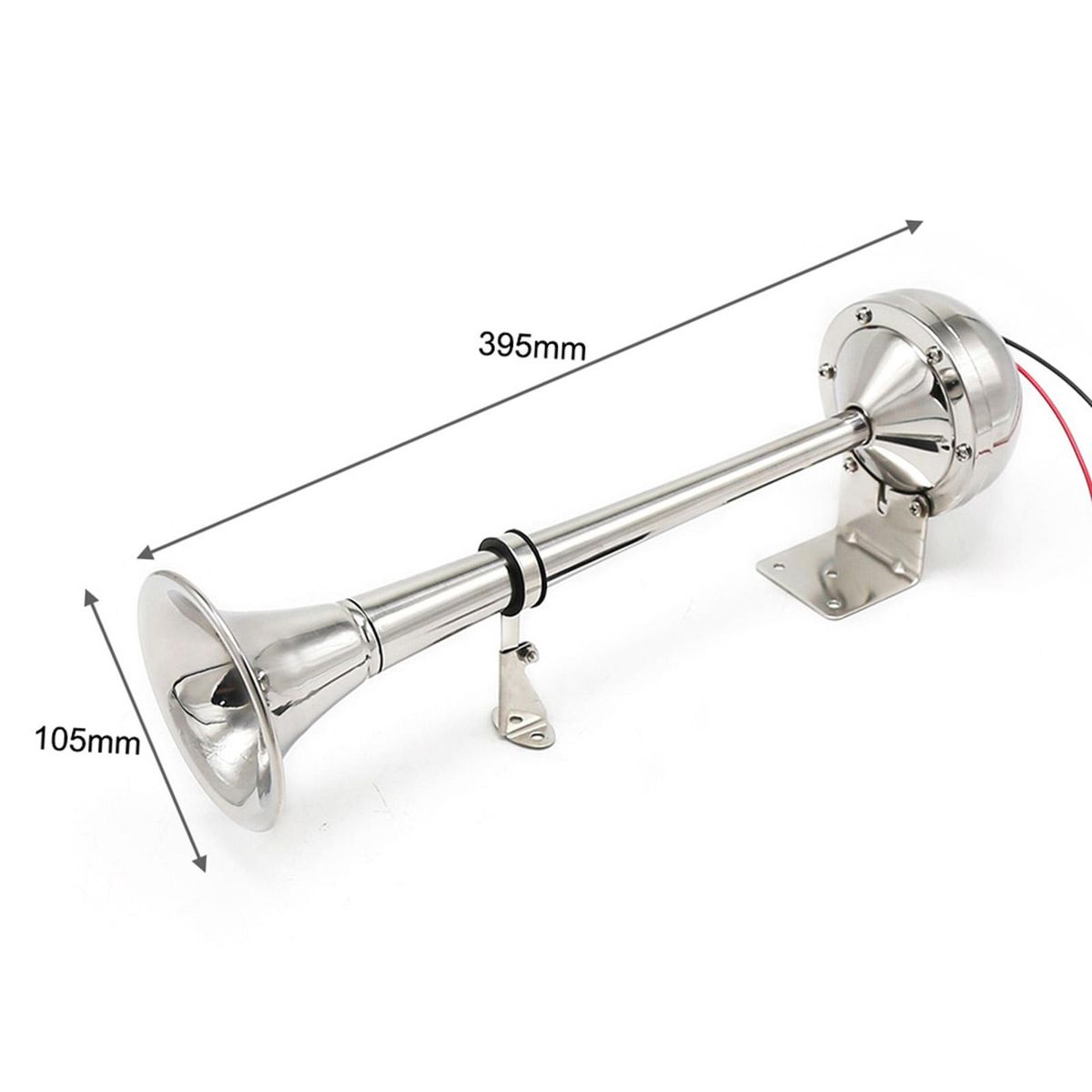 24V Single Trumpet Horn Marine Boat Air Horn 125dB Electric Air Horn for Truck Yacht Bus All 24V Vehicles
