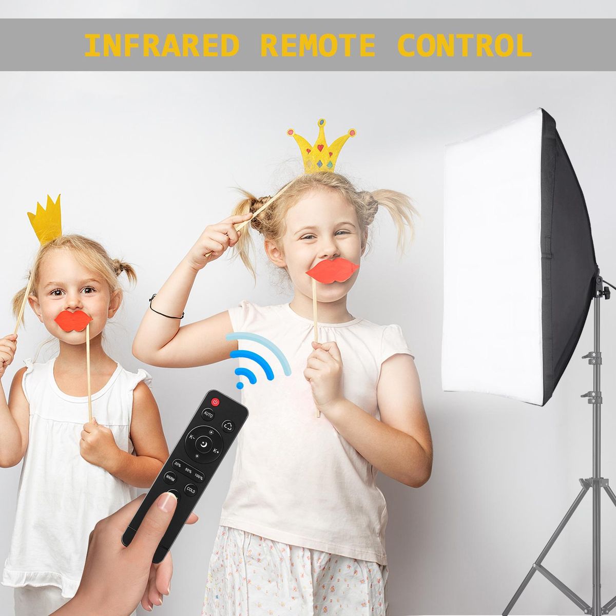 Studio Photography Light kit Softbox Lighting Set with 50x70cm Softbox + 45W 3200K-5600K Bi-color Temperature LED Light + Remote Control for Studio Portrait Product Photo Video