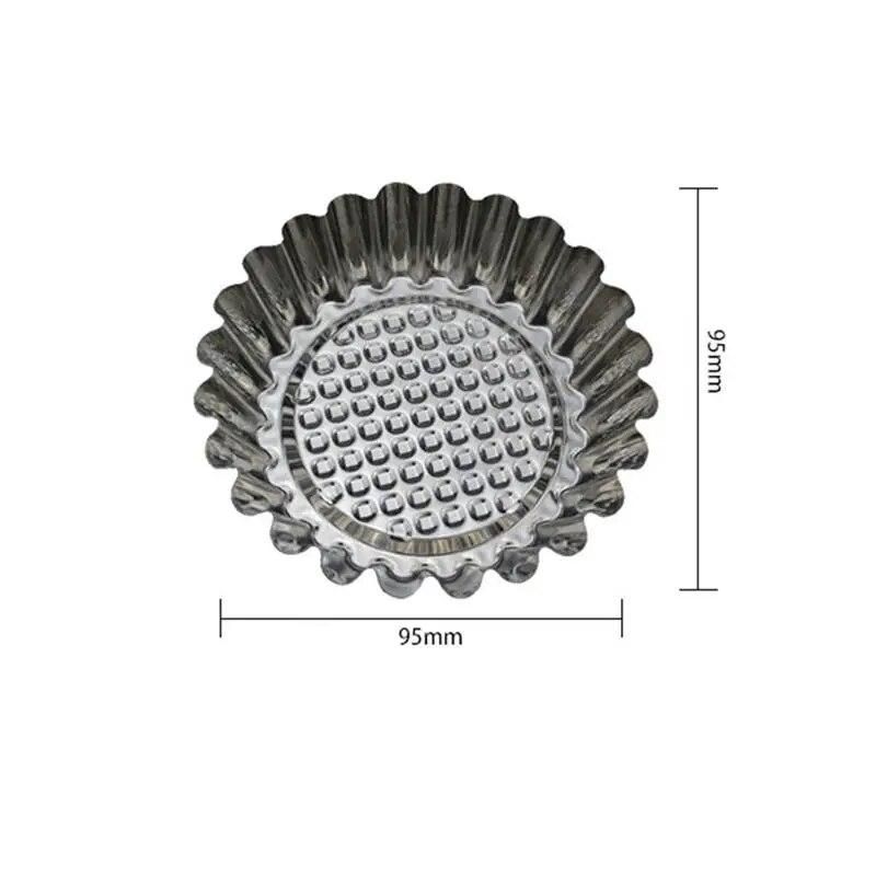 20PCS Stainless Steel Egg Tart Mold Round Shape Fluted Design Cupcake Baking Molds Reusable Metal Muffin Baking Cups