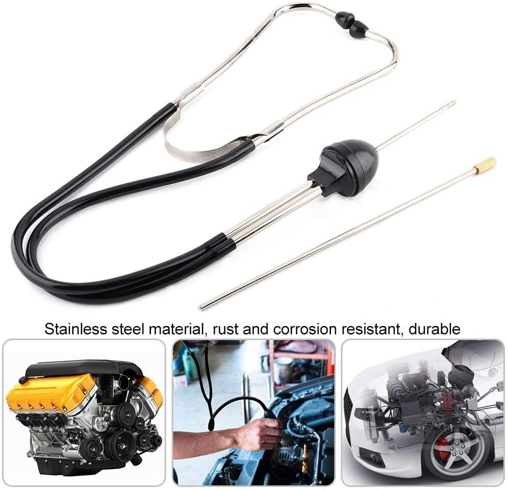 Engine Stethoscope Set, Auto Stainless Steel Mechanics Cylinder Stethoscope Car Engine Diagnostic Tool Hearing Tool