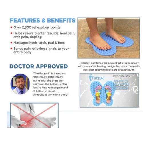 Washable Foot Pain Relief Massage Reflexology Mat - Blue