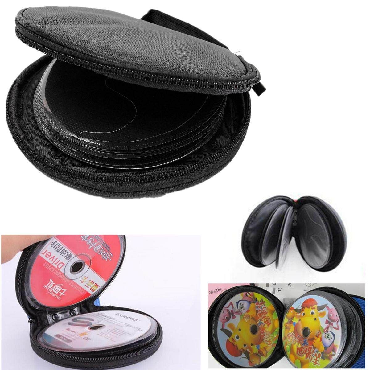 Hot 1PCS 20 Disc CD DVD Case Storage Holder Carry Case Organizer CD DVD Sleeve Wallet Cover Bag Box Holder DJ Storage Cover Black Black