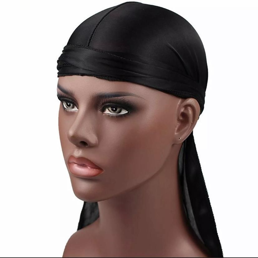 Premium Black Sliky Durag