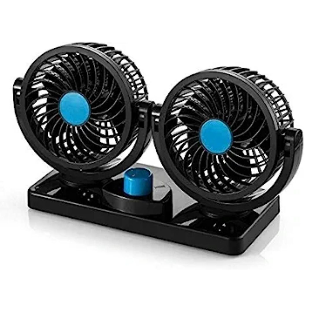 Car Cooling Fan. Double Car Fan. Double Cooling Vehicle Fan.