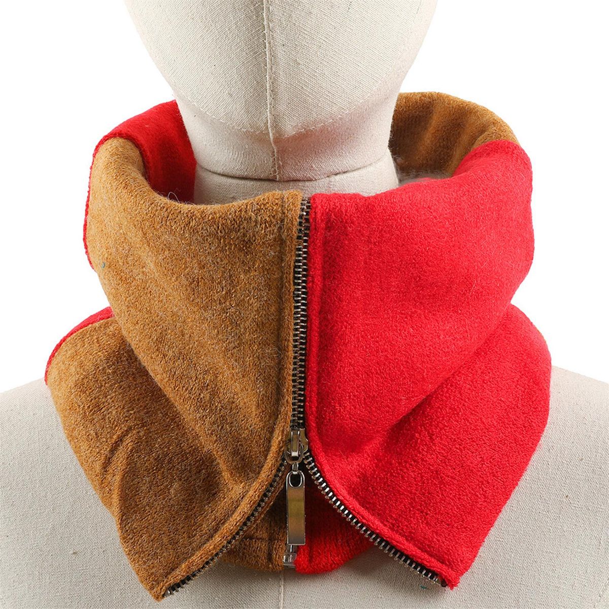 Neck Warmer Autumn Winter Men Women Collar Scarf Red