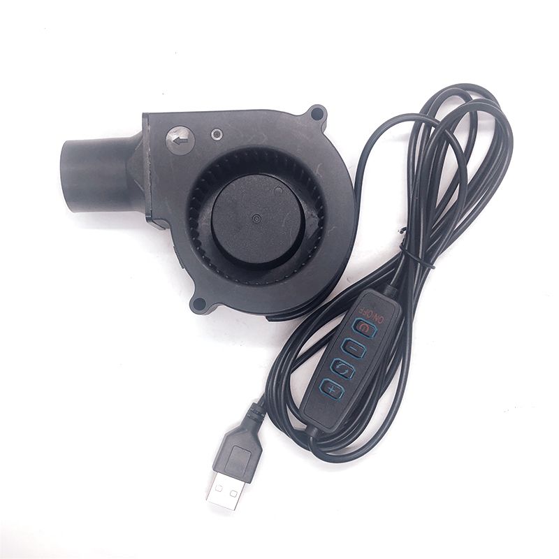 5V 75mm 75*30mm Turbo Blower With Air Duct USB Plug With Speed Controller Cooling Fan
