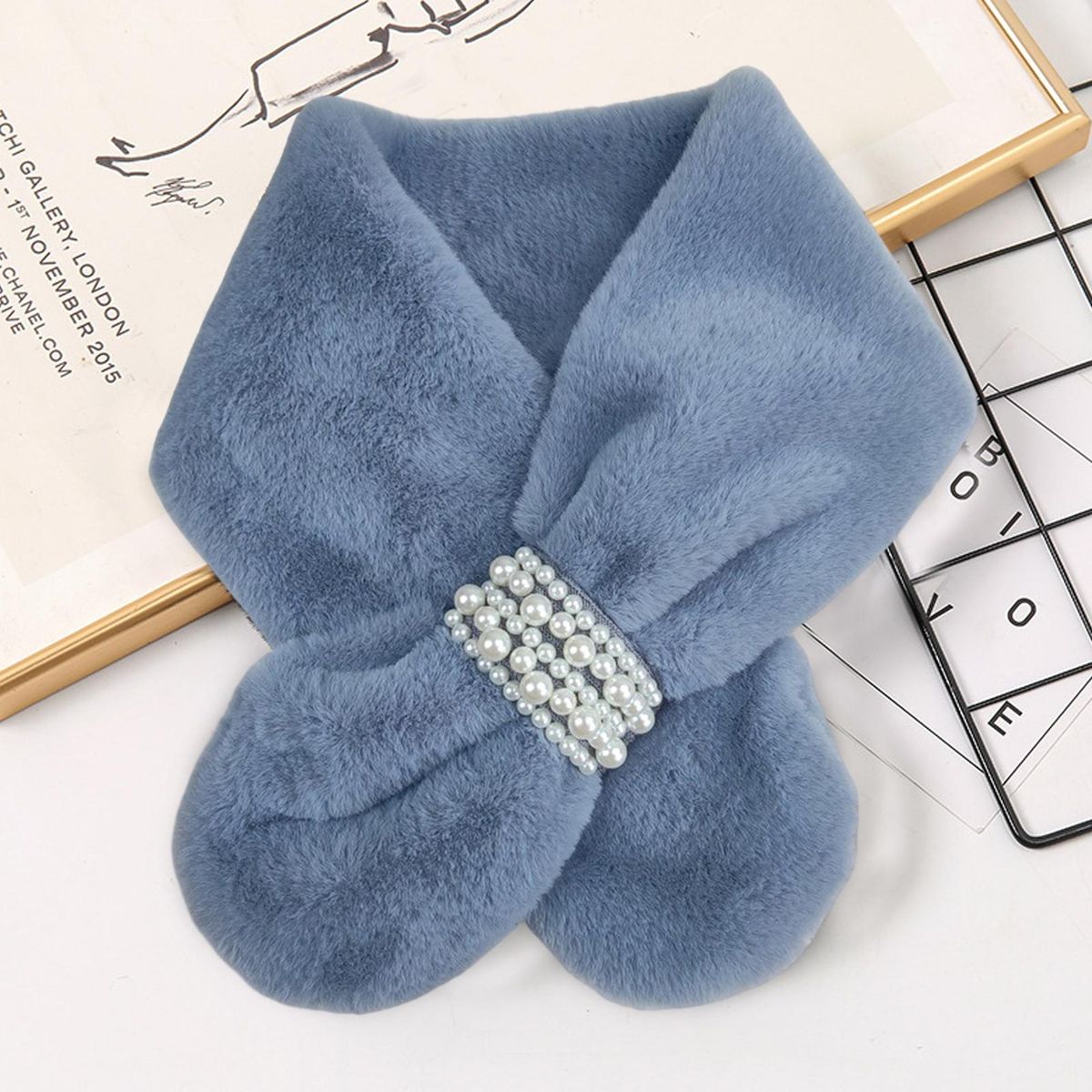 Cross Scarf Cold Winter Female Cross Scarf Grey