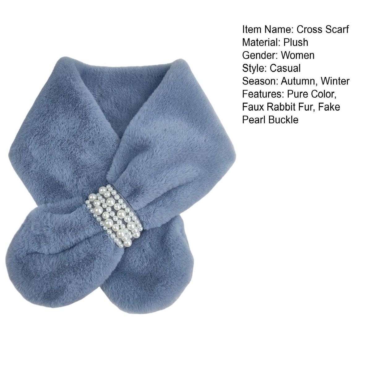 Cross Scarf Cold Winter Female Cross Scarf Grey