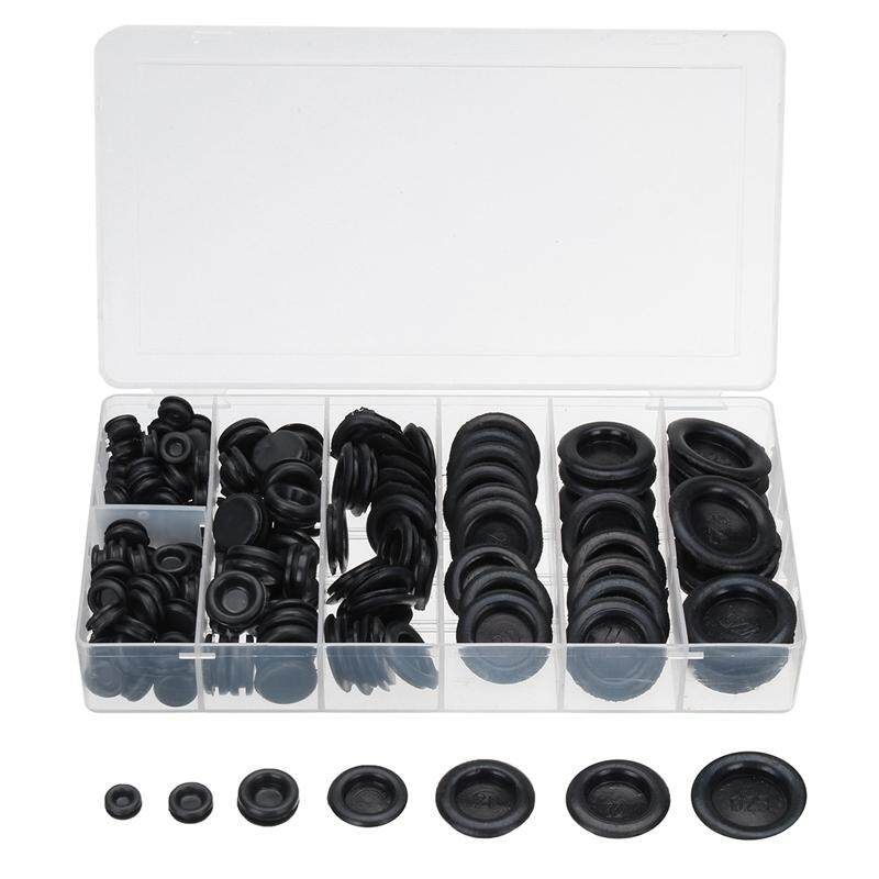 170PCS 7-Sizes Car Rubber Electrical Wire Gasket Kit Grommet Firewall Hole Plug