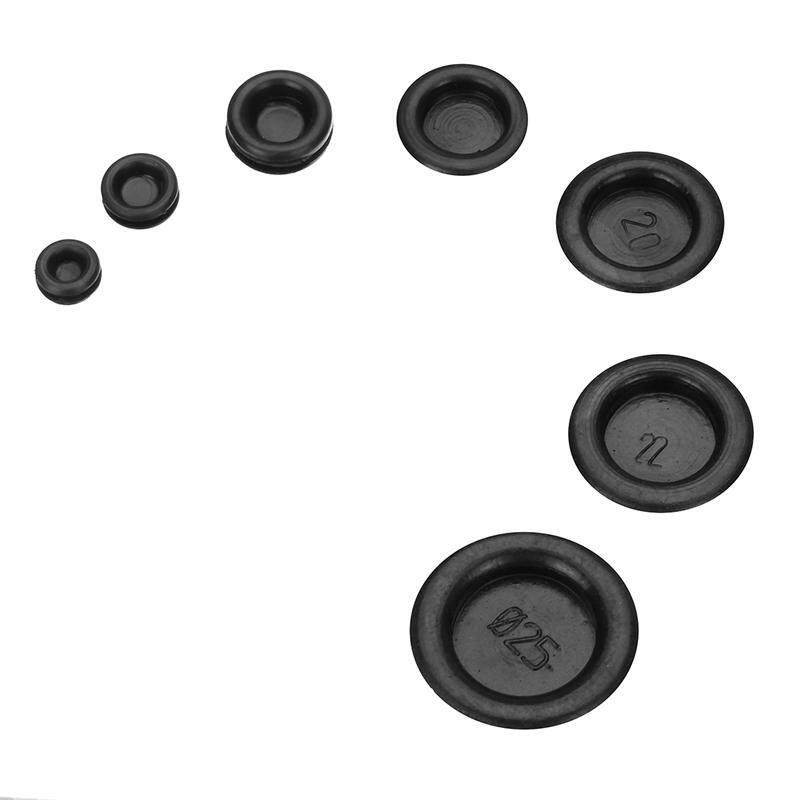 170PCS 7-Sizes Car Rubber Electrical Wire Gasket Kit Grommet Firewall Hole Plug