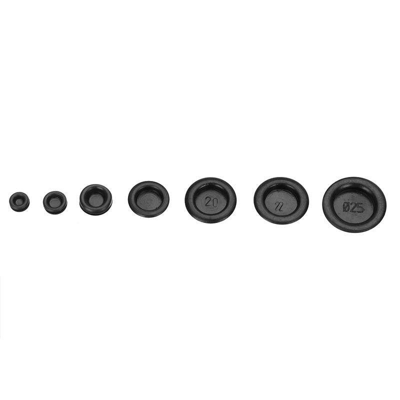 170PCS 7-Sizes Car Rubber Electrical Wire Gasket Kit Grommet Firewall Hole Plug