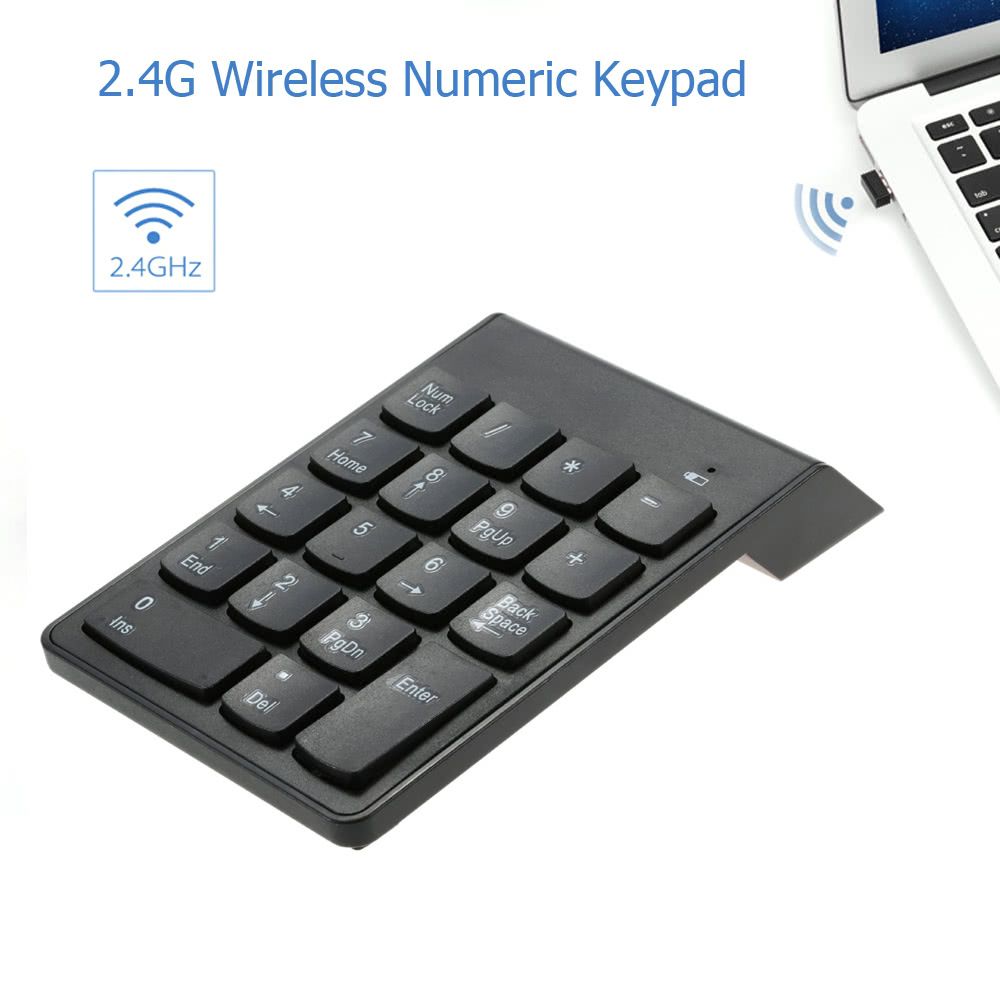 2.4G USB Numeric Keypad Wireless Number Pad 18 Keys Mini