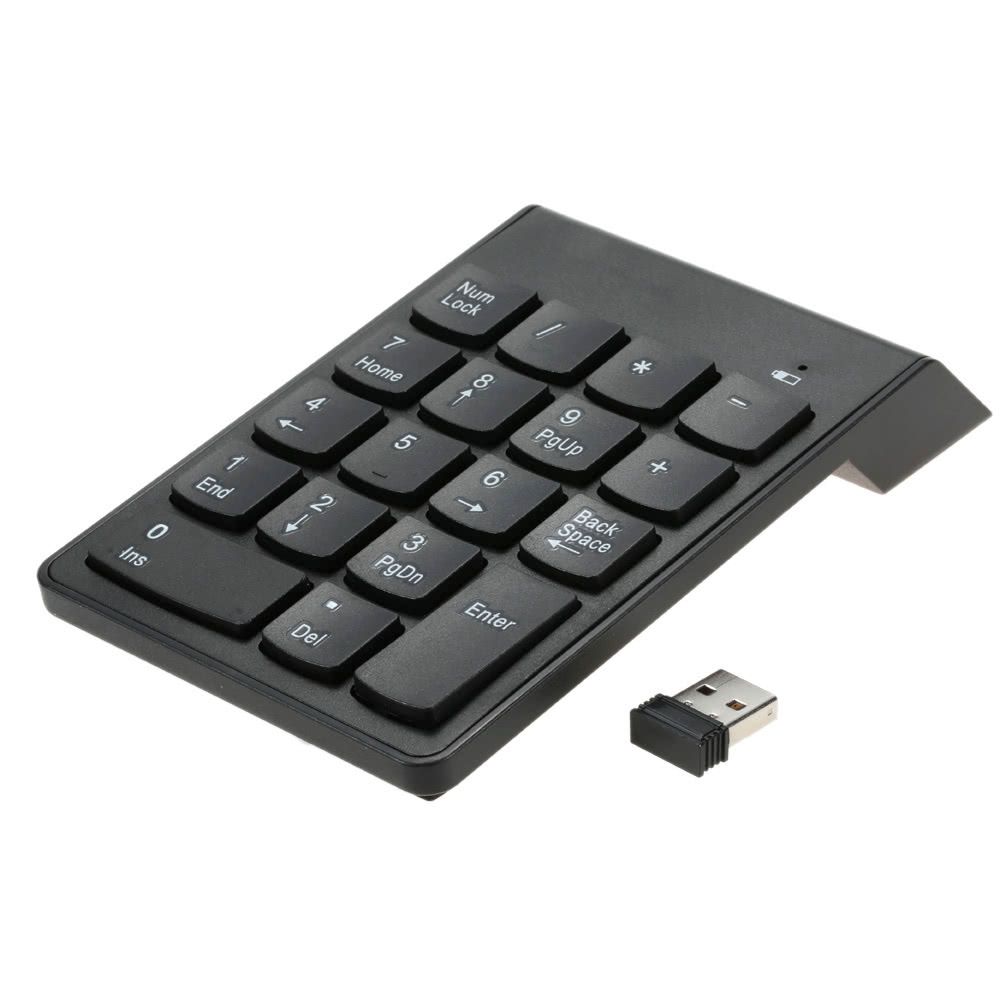 2.4G USB Numeric Keypad Wireless Number Pad 18 Keys Mini