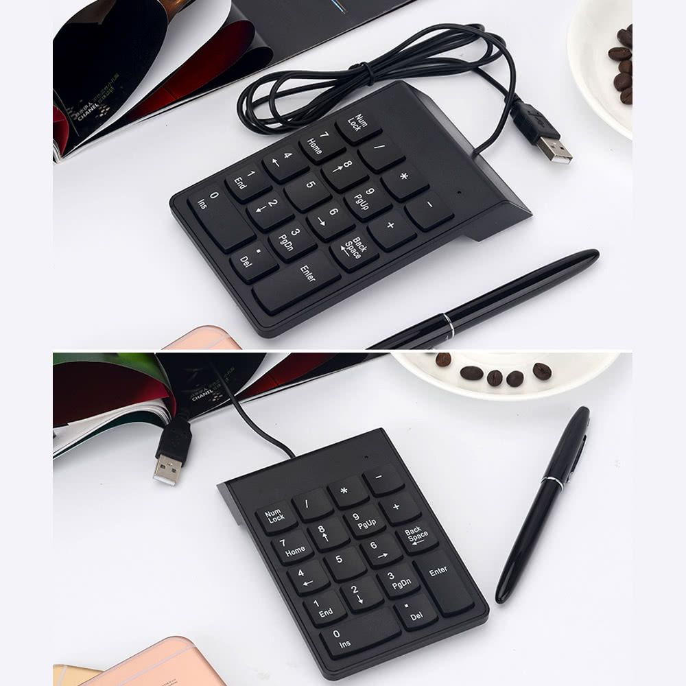 Wired USB Numeric Keypad Slim Mini Number Pad Digital