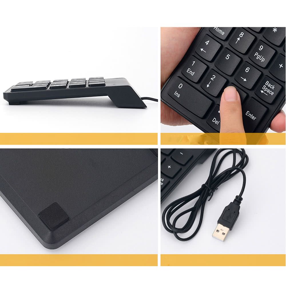 Wired USB Numeric Keypad Slim Mini Number Pad Digital