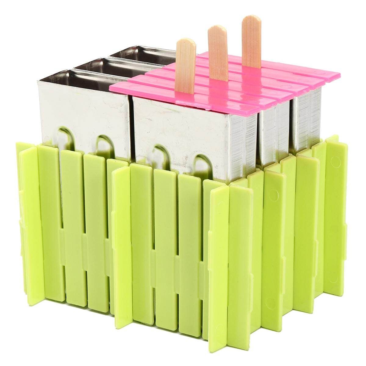 6 Mould Stainless Steel Mold Ice Lolly Popsicle Ice Holder Commercial 3 Double Cao Round Head Flat Head Plastic Frame