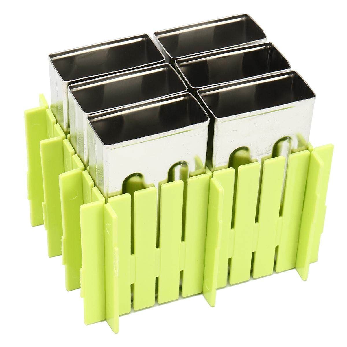 6 Mould Stainless Steel Mold Ice Lolly Popsicle Ice Holder Commercial 3 Double Cao Round Head Flat Head Plastic Frame