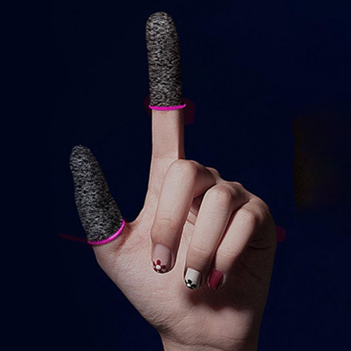 Mobile Finger Thumb Sleeves Gaming Touchscreen Pink