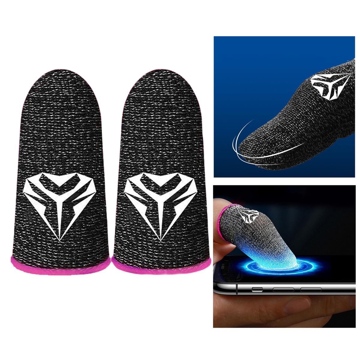 Mobile Finger Thumb Sleeves Gaming Touchscreen Pink