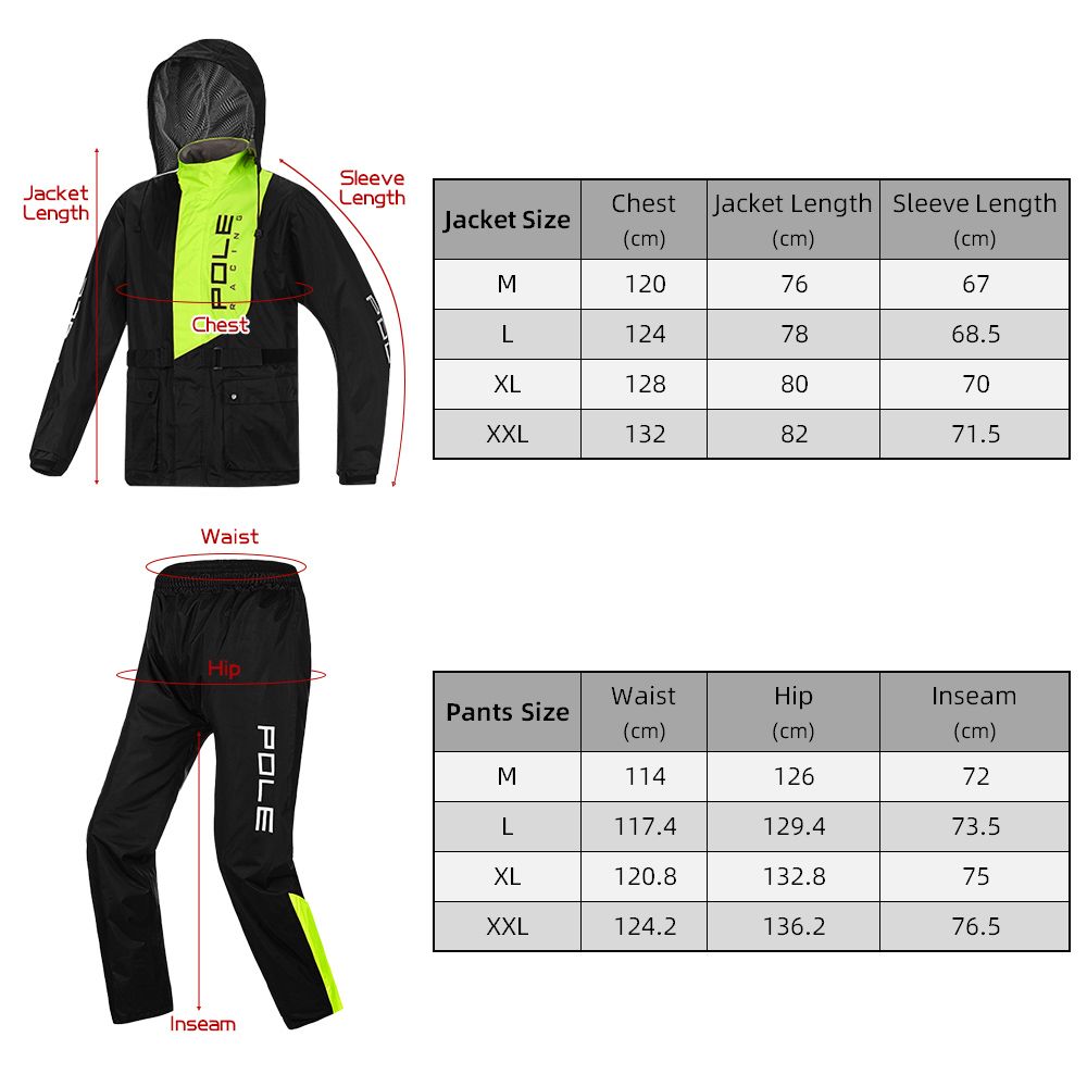 Men Waterproof Breathable Rain Suit Rain Jacket And Pants