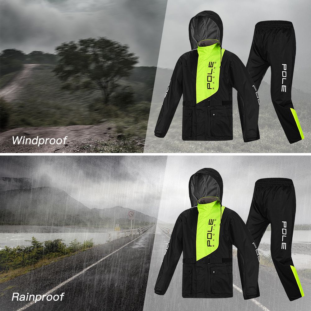 Men Waterproof Breathable Rain Suit Rain Jacket And Pants