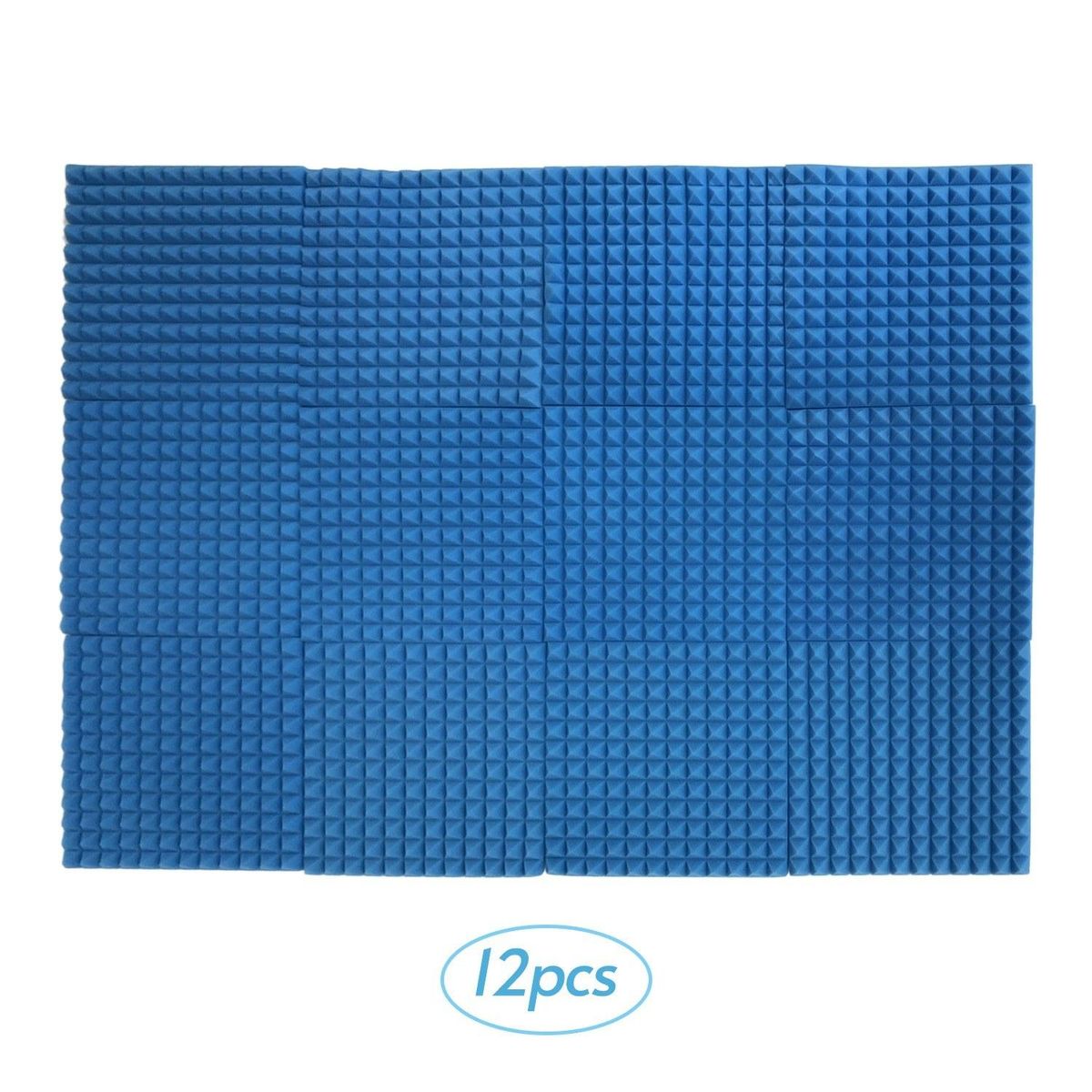 12pcs 12*12*1inch High Density Studio Acoustic Foams Panels Sound Insulation Foam Fire Retardant for Studio KTV Broadcast Family Theater