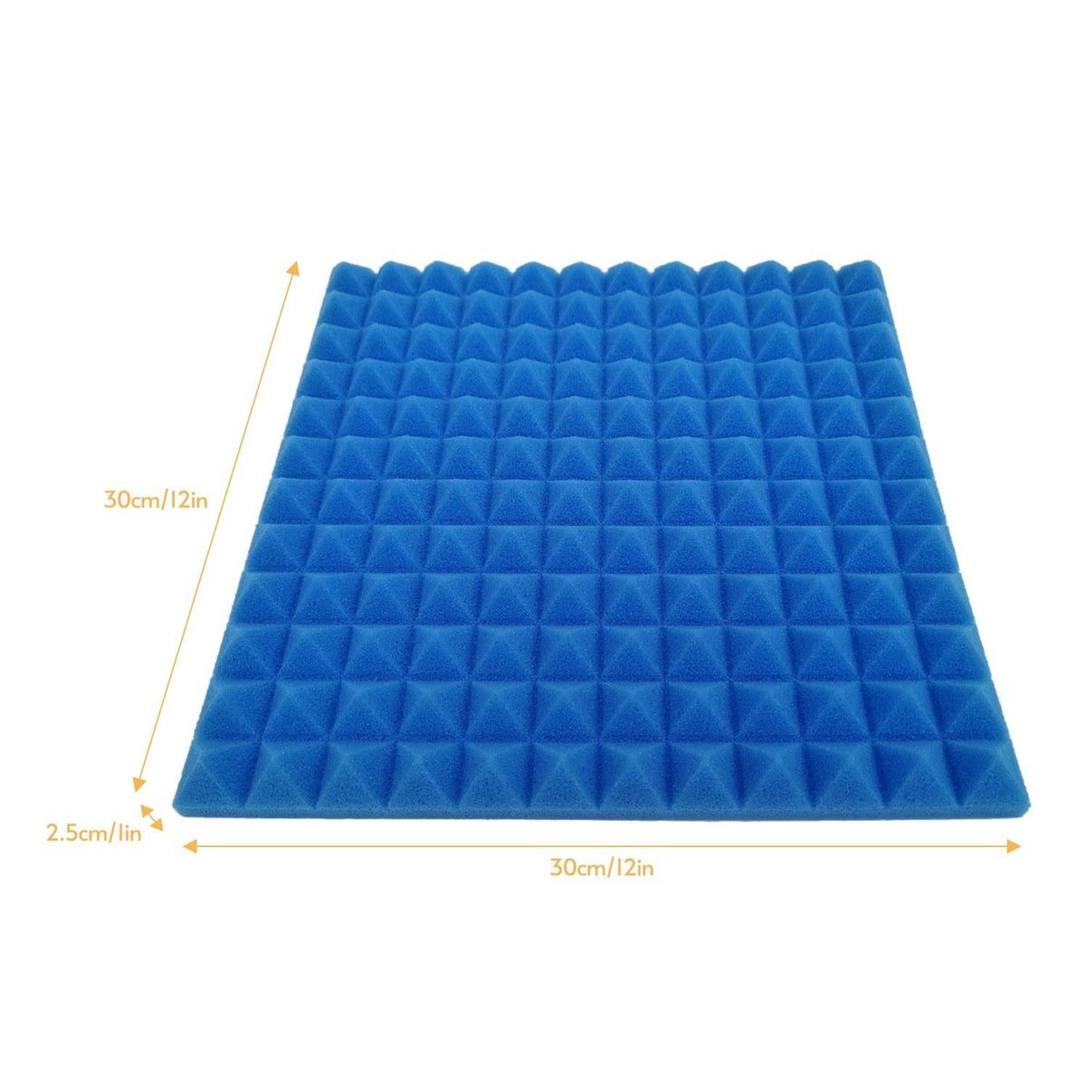 12pcs 12*12*1inch High Density Studio Acoustic Foams Panels Sound Insulation Foam Fire Retardant for Studio KTV Broadcast Family Theater