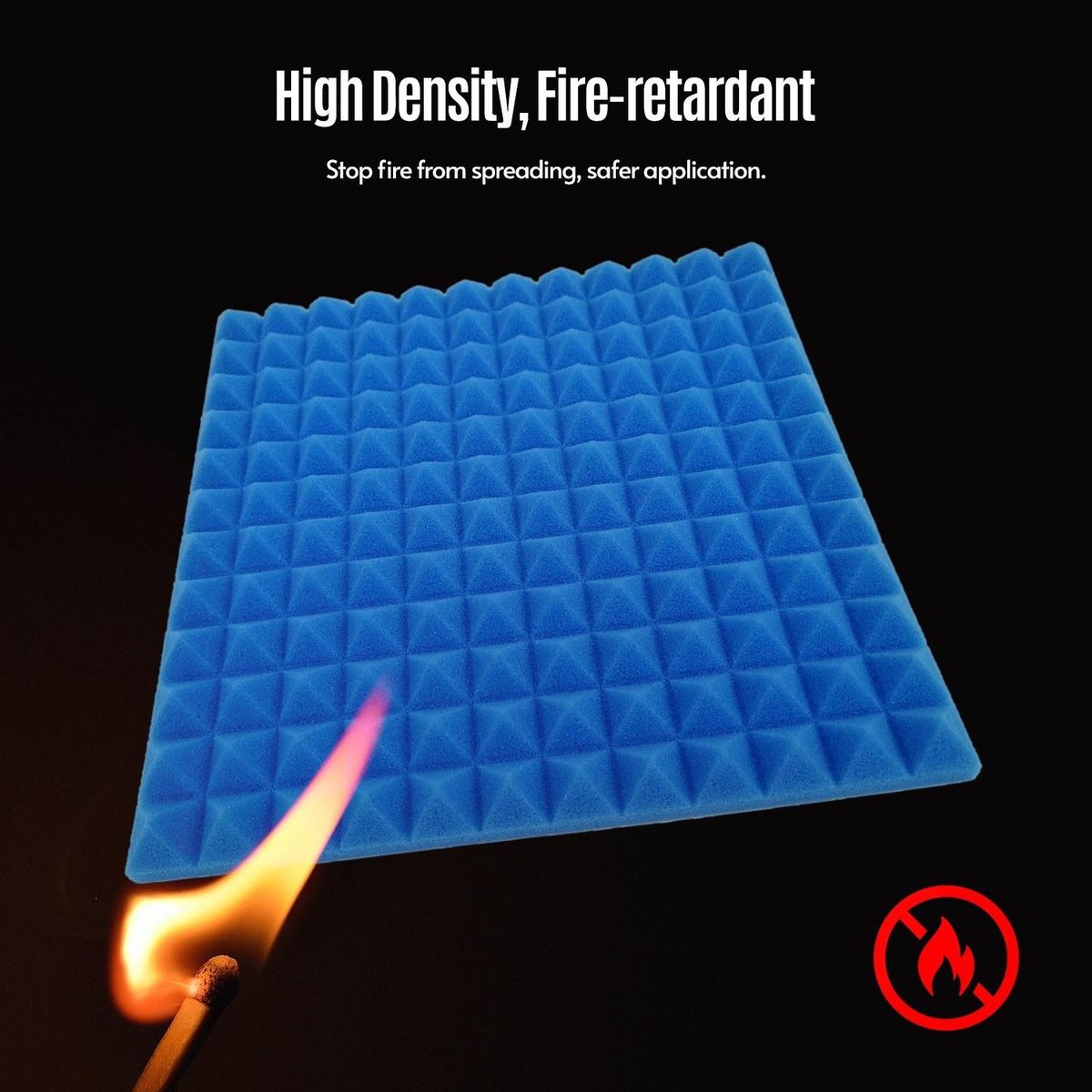 12pcs 12*12*1inch High Density Studio Acoustic Foams Panels Sound Insulation Foam Fire Retardant for Studio KTV Broadcast Family Theater