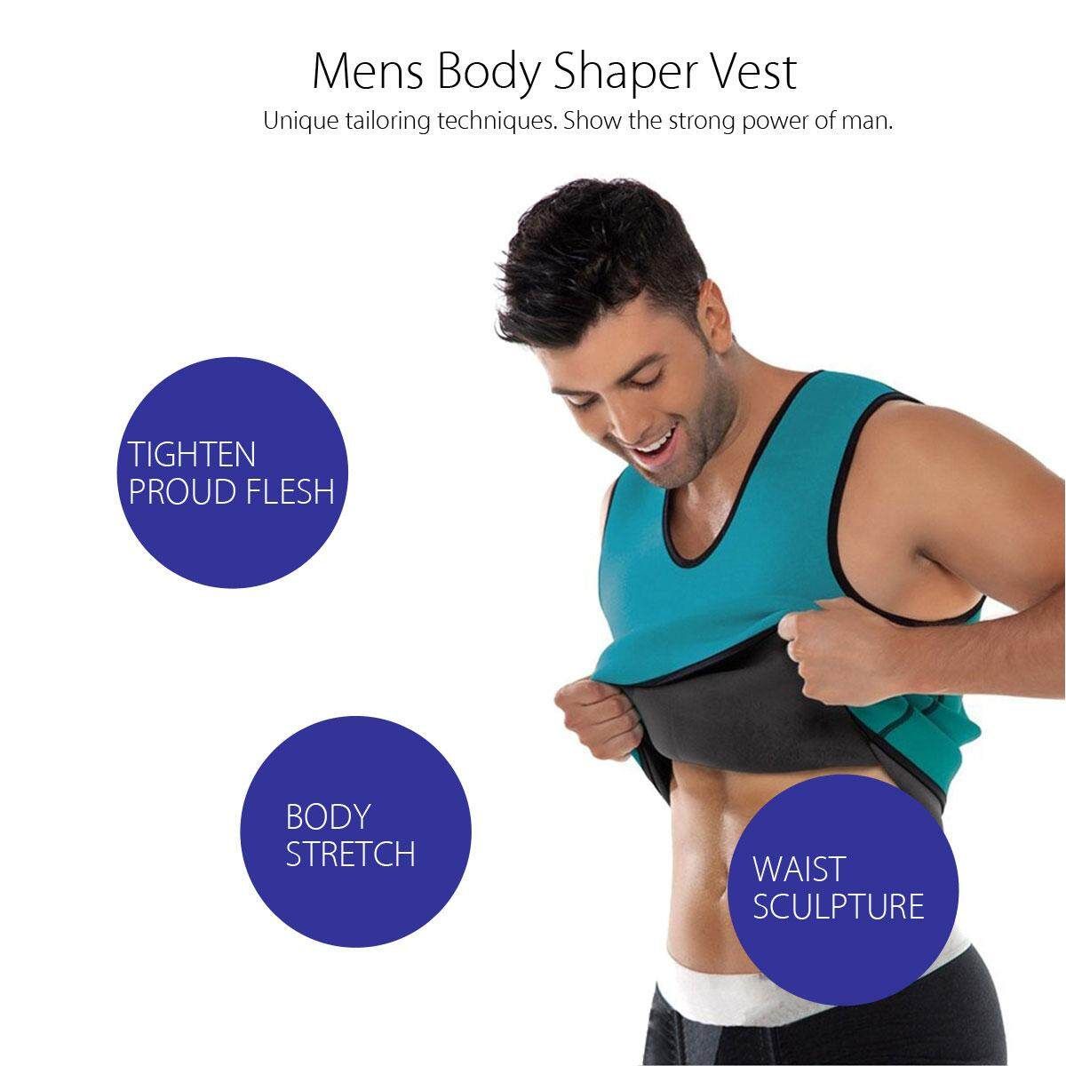 Mens Hot Neoprene Ultra Sweat Shirt Shapewear Body Chest Shaper Slimming 5XL