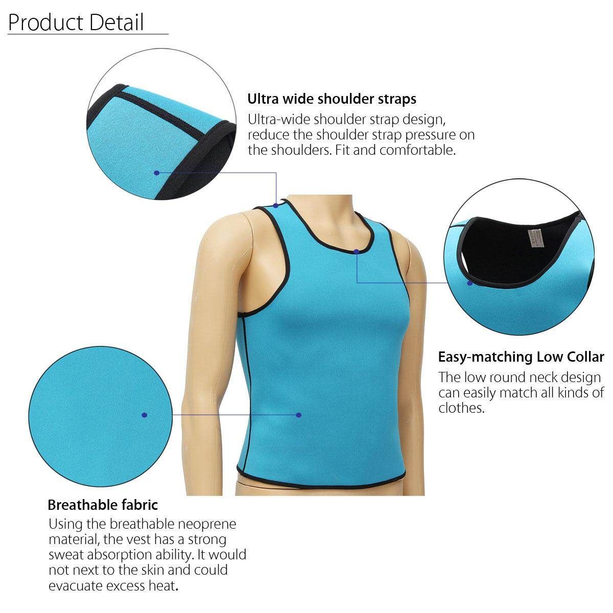 Mens Hot Neoprene Ultra Sweat Shirt Shapewear Body Chest Shaper Slimming 5XL