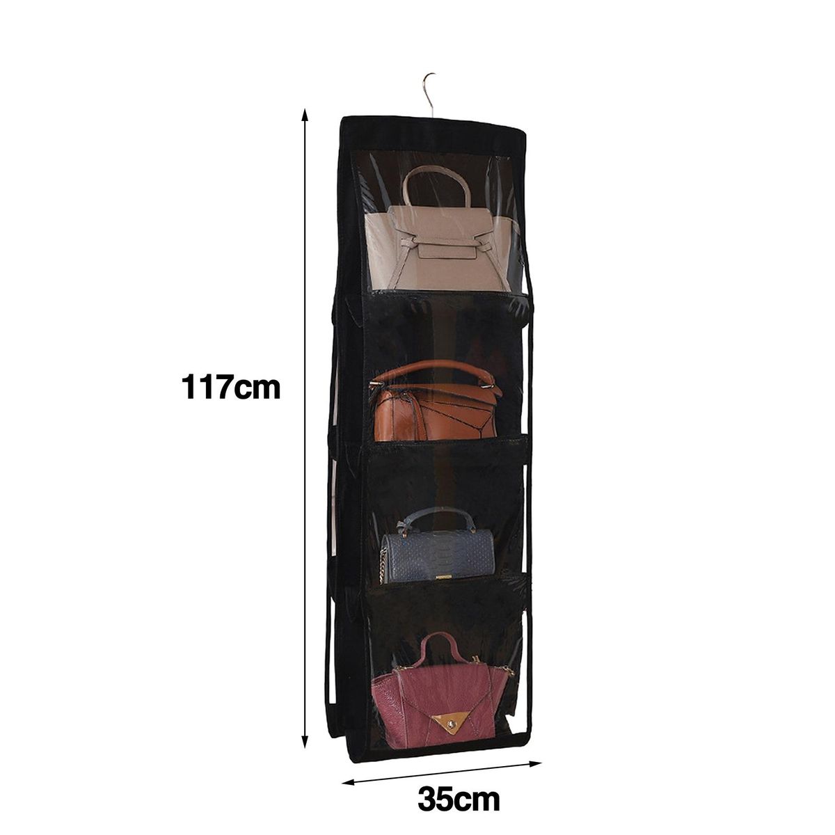 Bedroom Wardrobe Storage Bag View Hanging Purse Organizer Black
