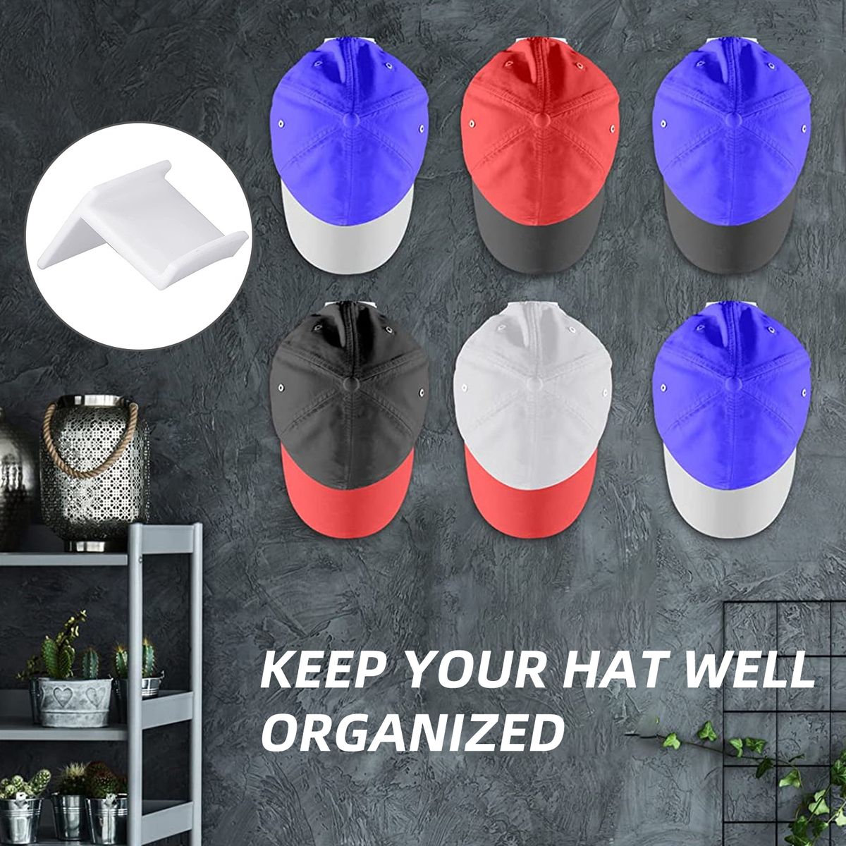10PCS Hat Hook Self Adhesive Wall Mounted No Drilling Hat