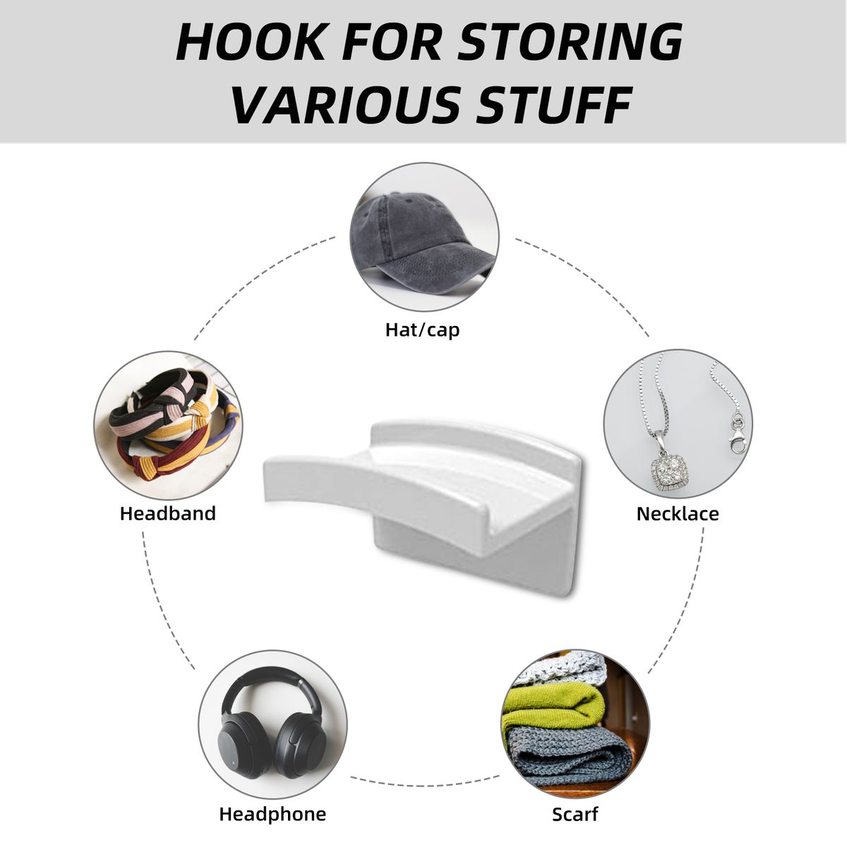10PCS Hat Hook Self Adhesive Wall Mounted No Drilling Hat