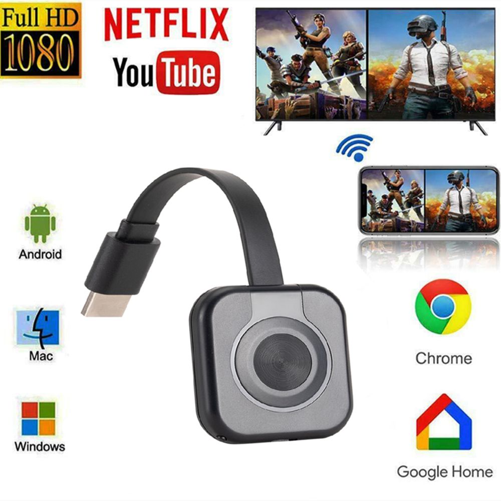 Mobile Phone Hdmi-compatible Bluetooth Adapter Projector Wireless Mirroring Screen Display Wifi Adapter Phone Accessories For PC Black